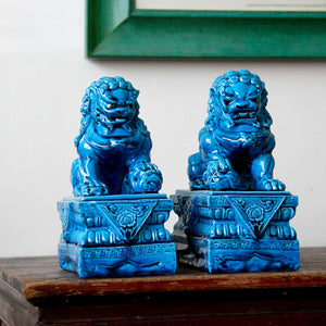 Blue Foo Dogs - Set of 2 - kingkong游戏_金刚kingkong游戏下载与KINGKONG官网