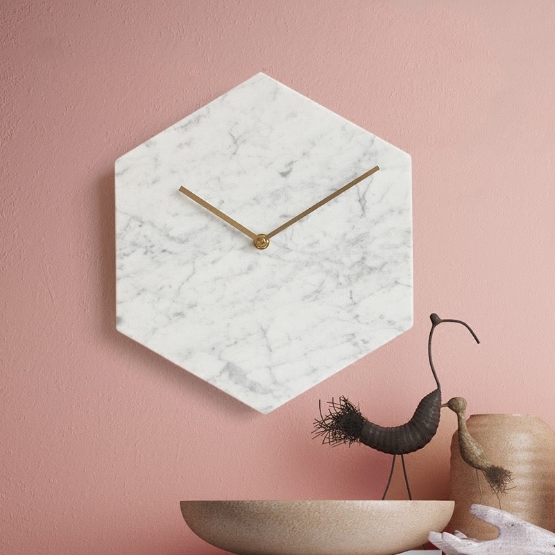 Hexagon Marble Wall Clock - kingkong游戏_金刚kingkong游戏下载与KINGKONG官网
