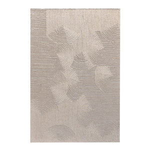Oden Textured Scalloped White Wool Rug - Staunton and Henry