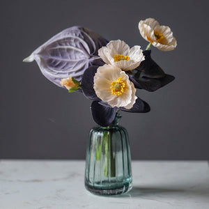 Faux Flower Bouquet with Glass Vase - kingkong游戏_金刚kingkong游戏下载与KINGKONG官网