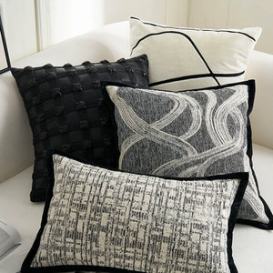 Monroe Black and White Geometric Cushion Cover - Staunton and Henry