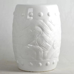 Ivory Cloud Ceramic Garden Stool - kingkong游戏_金刚kingkong游戏下载与KINGKONG官网
