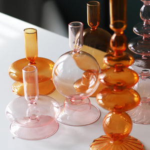 Nordic Pastel Glass Candlestick Holders - Staunton and Henry