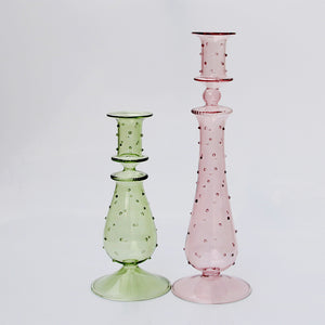 Modern Vintage Glass Candlestick Holders - Staunton and Henry