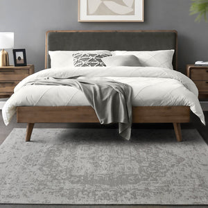 Sadlo Grey Wool Jacquard Area Rug - Staunton and Henry