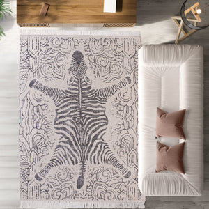 Zena Wool and Cotton Faux Zebra Rug - Staunton and Henry