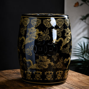Imperial Noir Dragon Garden Stool - kingkong游戏_金刚kingkong游戏下载与KINGKONG官网