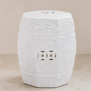 Ivory Cloud Ceramic Garden Stool - kingkong游戏_金刚kingkong游戏下载与KINGKONG官网