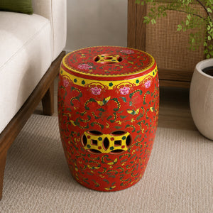 Peony Song Ceramic Garden Stool - kingkong游戏_金刚kingkong游戏下载与KINGKONG官网