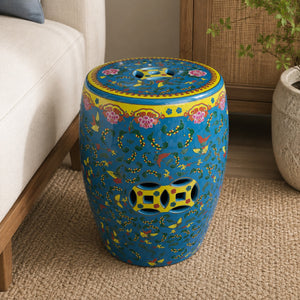 Peony Song Ceramic Garden Stool - kingkong游戏_金刚kingkong游戏下载与KINGKONG官网