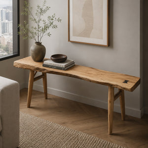Aki Organic Modern Solid Wood Log Bench - kingkong游戏_金刚kingkong游戏下载与KINGKONG官网