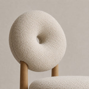 Mochi Natural Wood Flocked Fabric Dining Chair - Staunton and Henry