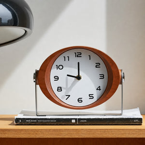 Astro Cherry Wood Mid-Century Desk Clock - Staunton and Henry
