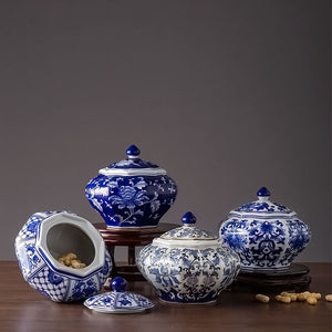 Ming Blue and White Chinese Ceramic Container - Staunton and Henry