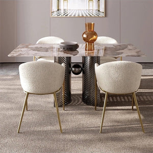 Carrie Curved and Boucle Dining Chair - Staunton and Henry