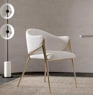 Carrie Curved and Boucle Dining Chair - Staunton and Henry
