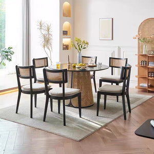 Buro Black Dining Chair with Rattan - Staunton and Henry