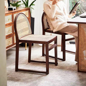 Budi Stackable Wood and Rattan Dining Chair - Staunton and Henry