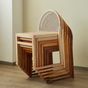 Budi Stackable Wood and Rattan Dining Chair - Staunton and Henry