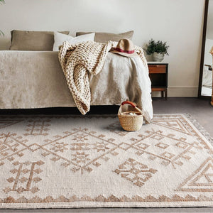 Tamar Beige and Cream Tribal Rug - Staunton and Henry