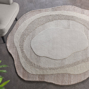 Stone Organic Shaped Cream Wool Rug - Staunton and Henry
