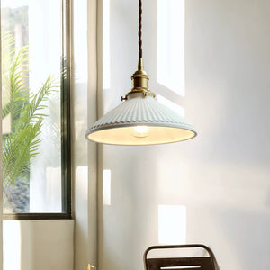 Aiko White Pleat Pendant Light - Staunton and Henry