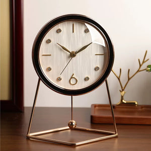 Sidney Mid-Century Gold Pedulum Desk Clock - Staunton and Henry