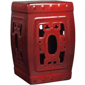 Crimson Dynasty Red Ceramic Garden Stool - kingkong游戏_金刚kingkong游戏下载与KINGKONG官网