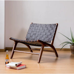 Soren Woven Leather Lounge Chair - Staunton and Henry