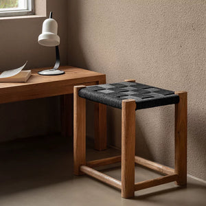 Mika Woven Rope and Wood Stool - kingkong游戏_金刚kingkong游戏下载与KINGKONG官网
