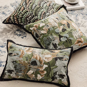 Verdant Jacquard Forest Green Cushion Cover Set - Staunton and Henry