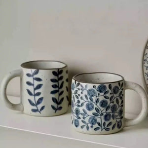Kyoto Blue and White Ceramic Mugs - Set of 4 - kingkong游戏_金刚kingkong游戏下载与KINGKONG官网