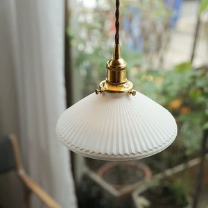 Aiko White Pleat Pendant Light - Staunton and Henry