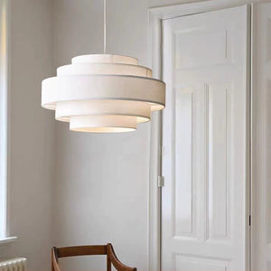 Halo Tiered White Fabric Pendant Light - Staunton and Henry
