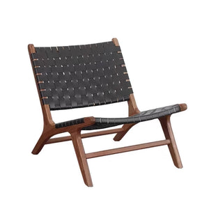 Soren Woven Leather Lounge Chair - Staunton and Henry