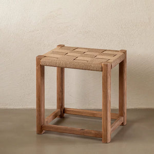 Mika Woven Rope and Wood Stool - kingkong游戏_金刚kingkong游戏下载与KINGKONG官网