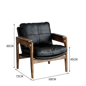 Benson Wood and Leather Lounge Chair - Staunton and Henry