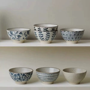 Kyoto Hand-Painted Blue and White Ceramic Bowl - Set of 4 - kingkong游戏_金刚kingkong游戏下载与KINGKONG官网