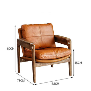 Benson Wood and Leather Lounge Chair - Staunton and Henry