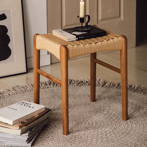 Aki Woven Rope and Wood Stool - Staunton and Henry