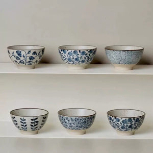 Kyoto Hand-Painted Blue and White Ceramic Bowl - Set of 4 - kingkong游戏_金刚kingkong游戏下载与KINGKONG官网
