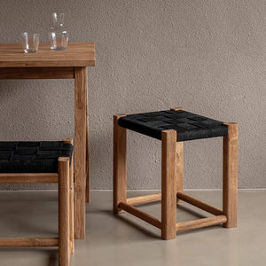Mika Woven Rope and Wood Stool - kingkong游戏_金刚kingkong游戏下载与KINGKONG官网