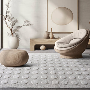 Riverstone Textured Wool Cream Dot Rug - Staunton and Henry