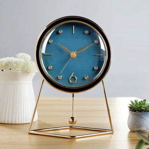 Sidney Mid-Century Gold Pedulum Desk Clock - Staunton and Henry
