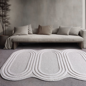 Aurelle Organic Shaped Modern Cream Rug - Staunton and Henry