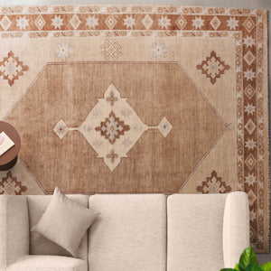 Marilyn Hand Knotted Beige and Brown Wool Rug - Staunton and Henry