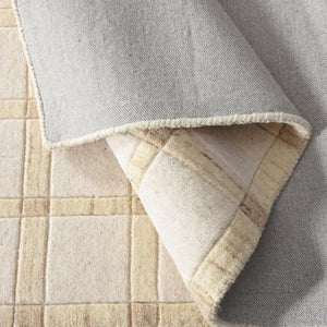 Marlowe Plaid Cream Textured Wool Rug - Staunton and Henry