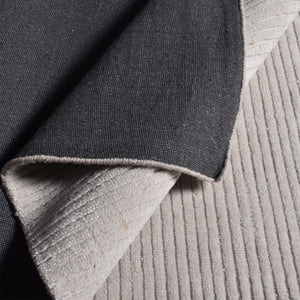 Arden NZ Wool Light Grey Textured Stripe Rug - Staunton and Henry