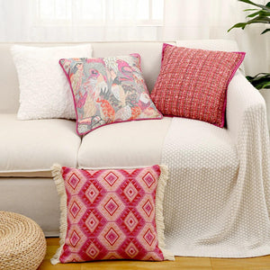 Avery Jacquard Pink Parrot Cushion Cover - Staunton and Henry