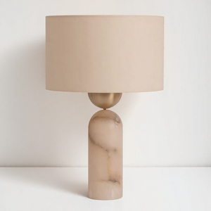 Blush Marble Column Table Lamp - Staunton and Henry